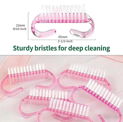 12-Pack Handle Grip Nail Brush, Fingernail Scrub Cleaning Brushes