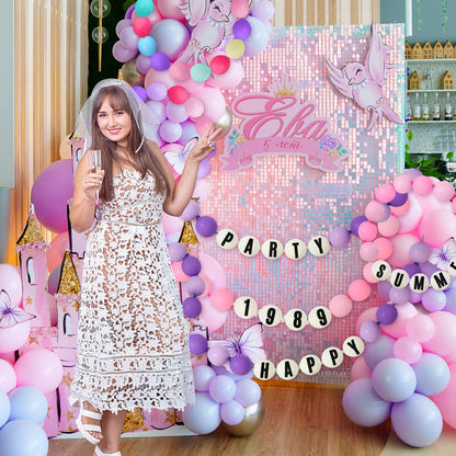 Civaner 154pcs DIY Giant Friendship Bracelet Garland Birthday Banner Kit with 150 Balloon in My Birthday Era Banner Famous Singer Customizable Jumbo Garland Decor for Wedding Party Supplies