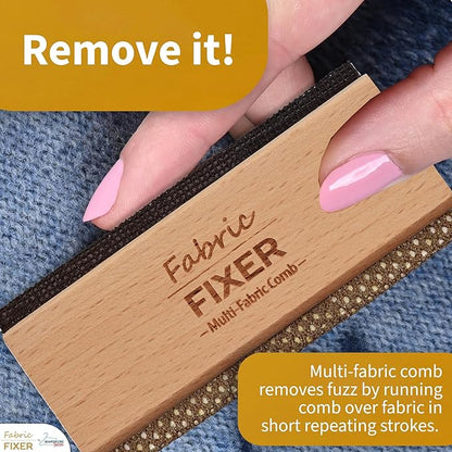 Multi-Fabric Sweater Comb with Natural Beech Wood Handle Manual Fabric Defuzzer
