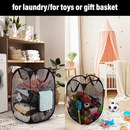 BATTOO Deluxe Strong Mesh Pop up Laundry Hamper Basket