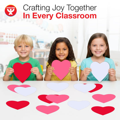 Hygloss Heart Shape Paper Cut-Outs for Arts & Crafts-Many Creative Uses-Valentine’s Day Activities-6 Inches-240 Pcs, Red, Pink & White