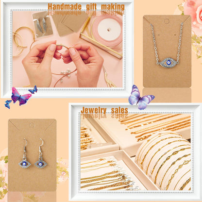 Fumete Earring Holder Cards, 1000 Pcs with Bags, Kraft Color, 2.4 x 3.5 Inch, Earring Display for Jewelry Storage