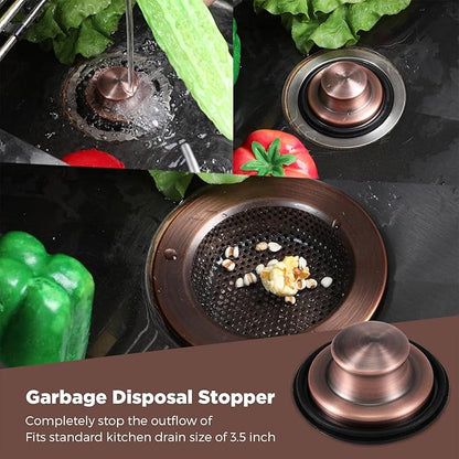 Mudder 3 Pcs Kitchen Sink Drain Strainer and Stopper Stainless Steel Garbage