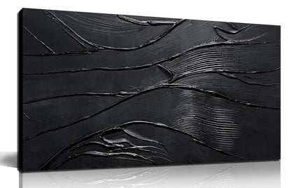 CGXART Abstract Painting Wall Art For Living Room Black Painting Wall Decor For Bedroom Modern Wall Art For Bathroom Size 20 x 40 Inch