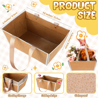 Pinkunn 48 Pcs Basket for Gifts Empty DIY Bulk Party Gift Basket Kit with Handles Market Trays for Packages Wrapping Wedding Party Anniversary Display(Retro)