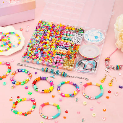PAXCOO 2435PCS Bracelet Making Kit Including All Kinds of Beads for Jewelry Making, Friendship Bracelets, Necklaces, Beading, Gifts and DIY Crafts