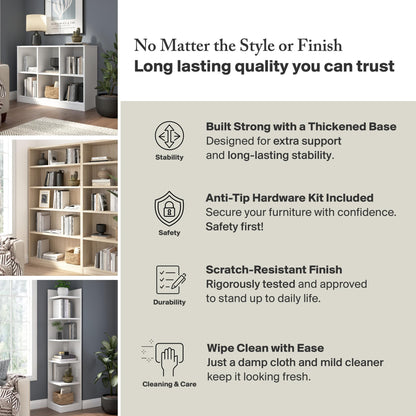 Bush Home Small 2 Shelf Bookcase, 2 Tier Bookshelf Storage Cabinet with Adjustable Shelf for Living Room, Bedroom or Home Office, Universal Collection, Vogue Cherry