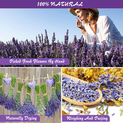 SACATR 16 Bags Dried Flowers,100% Natural Dried Flowers Herbs Kit for Soap Making, DIY Candle Making,Bath - Include Rose Petals,Lavender,Don't Forget Me,Lilium,Jasmine,Rosebuds and More