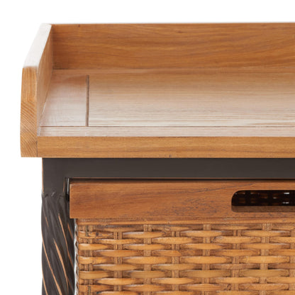Safavieh American Homes Collection Noah Antiqued Pewter and Oak Storage Bench