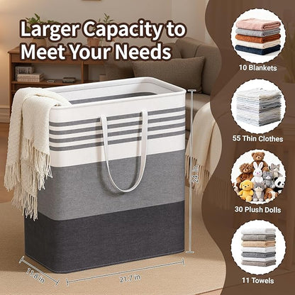 WOWBOX 2 Pack Laundry Hampers Baskets, Freestanding Dirty Clothes Hampers