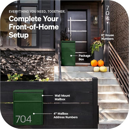 Adoorn Lockable Wall Mount Mailboxes for Outside - Large Anti-Theft Locking Mailbox for Letters - Weatherproof Construction - Durable Steel - 18.5" H x 15" L x 7.5" D - Forest Green