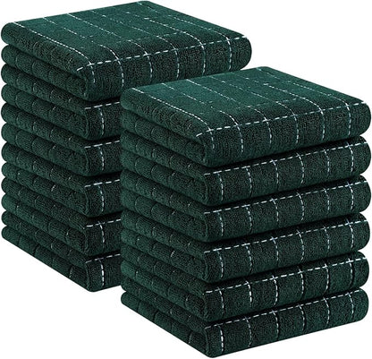 Homaxy 100% Cotton Terry Kitchen Towels, Checkered Designed, Soft and Super