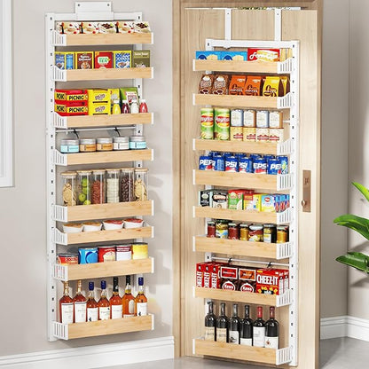 8-Tier Over The Door Pantry Organizer, Heavy-Duty Metal Wall Mount or Hanging