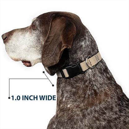 Buckle-Down Dog Collar Plastic Clip Natural Hemp 13 to 18 Inches 1.5 Inch Wide