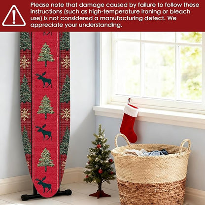 Nuxovilar Ironing Board Covers Winter Moose and Tree Pattern Polyester 15x54