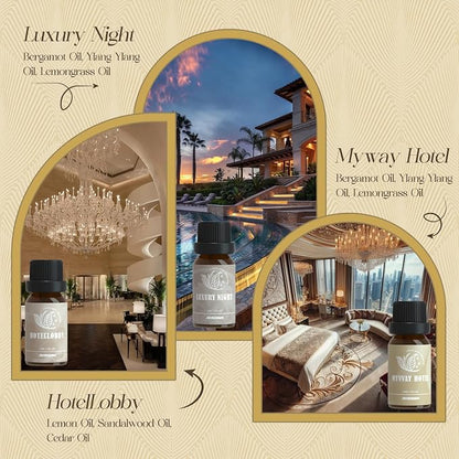 ARVIDSSON Hotel Diffuser Oils Gift Set - Hotel Essential Oils for Diffusers and Crafting - Inspired by the 5 Star Hotels Scent, Premium Fragrance Oil Blend Set, 6 x 10 mL, 0.34 fl oz