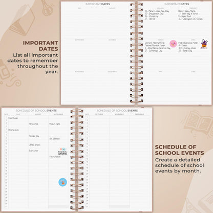 Clever Fox Teacher Planner Spiral – School Year Planner with Calendars & Lesson Plans – Teacher Plan Book for Classroom & Homeschool Organization - Undated, 7.9x10″ (Rose Gold)