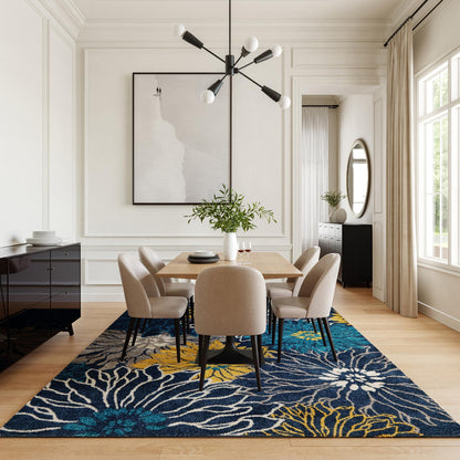 Nourison Home Passion Blue 8' x 10' Area Rug - Easy Clean, Non Shedding, Bed Room, Living Room, Dining Room, Kitchen (8' x 10')