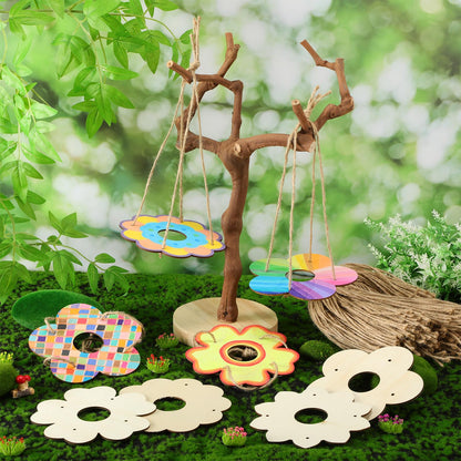 DoubleFill 100 Pack Bird Feeder Craft Kits for Kids Ages 3-8 Bird Feeder Craft Kits with Stainless Steel Bowls DIY Kids Crafts Wooden Art Painting Outdoor Bulk Toys for Children VBS Crafts