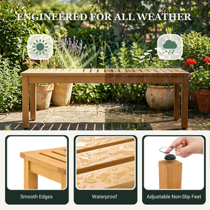 Eucaland Shower Bench 20 Inch, Golden Teak Eucalyptus Wood Bath Seat – Non-Slip, Water Resistant, Heavy Duty