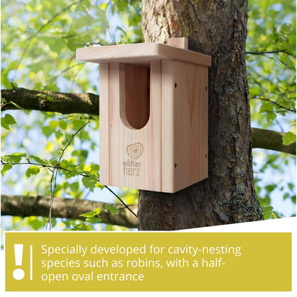 Wildlife Heart I Bird Nestheline Deals Made of Solid Wood - Screwed, Nesting Boxes for Birds, Nesting Box red throats, Bird House Incubator for Birds, birded Box Weatherproof