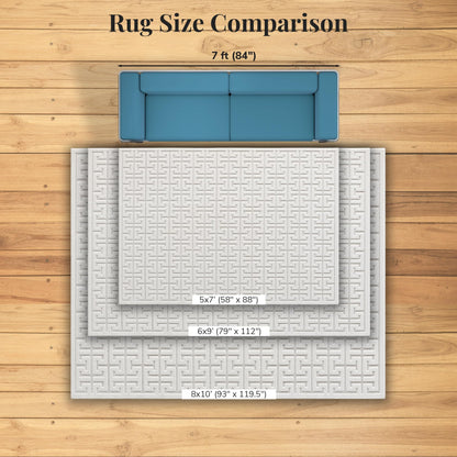 LUXE WEAVERS Modern Geometric Trellis Cream 5x7 Area Rug