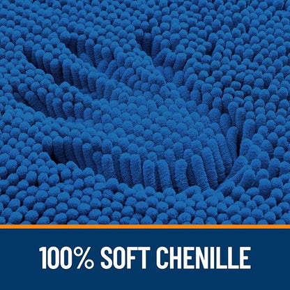 OLANLY Large Bathroom Rugs 59x35, Soft Absorbent Chenille Bath Rugs, Rubber Backing Quick Dry, Machine Washable Bath Mats for Bathroom Floor, Tub and Shower, Home Decor Accessories, Deep Navy Blue