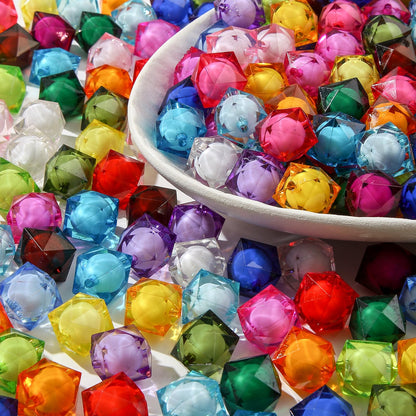 ANCADN 20mm Acrylic Beads 100pcs Cube Bead Chunky Bubblegum Beads for Jewelry Making Bracelet Necklace Craft Making Supplies (fkzzz)