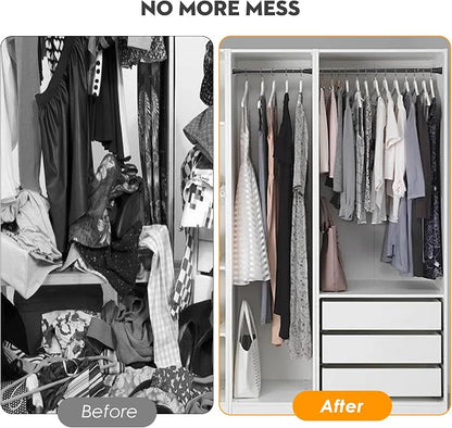 1.1 Inch Diameter Tension Closet Rods for Hanging Clothes 32-85 Inch, Adjustable Pole Closet to Hang Clothes, Heavy Duty Closet bar for Wardrobes with No Drilling Holder, Matte Black
