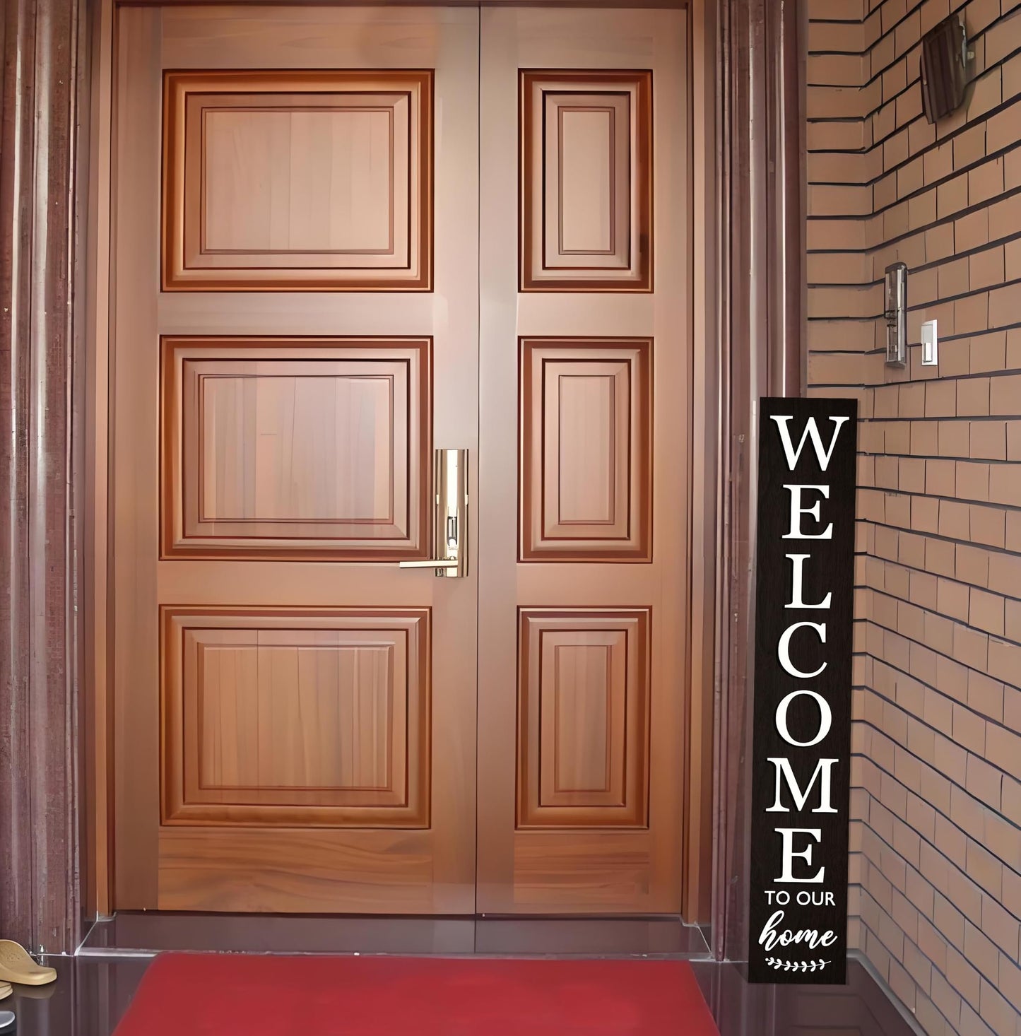 Vertical Wood Welcome Sign for Front Porch Vertical Decorative Sign Front Door Outdoor Indoor Welcome Sign 47.2x7.8 Inch Large Farmhouse Style(black)