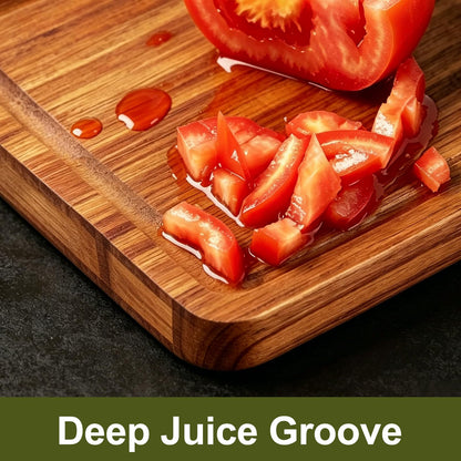 Gtencemen Small Acacia Wood Cutting Boards for Kitchen with Hanging – Mini Wooden Cutting Board with Juice Groove for Vegetables, Fruit, Bread, Meat - BPA Free, 9" x 6.5"