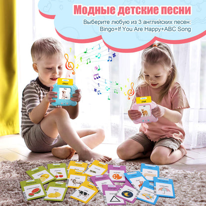 Russian & English Talking Flash Cards for Toddlers, Bilingual Flash Cards Learning Montessori Toys with 224 Sight Words, Speech Therapy Toys for Children Sensory Preschool Education Gifts
