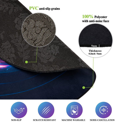 YOLOJOJO Office Chair Mats Hard-Floor Chair Mats Office Gaming Chair Mat with Blue Lightning Design (red)