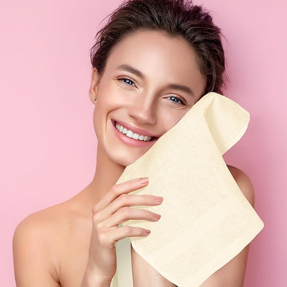 GLAMBURG Ultra Soft 12-Piece Washcloths Set 13x13-100% Ringspun Cotton