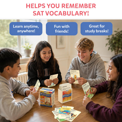 Skillmatics Vocabulary Flash Cards for SAT Prep – Learn 100 Words with Wordplay, Visuals & Soundplay, Study Aid & Educational Gift for Ages 12, 13, 14 & Up, Screen-Free Language Game
