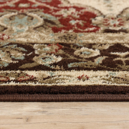 Superior Indoor Runner Rug, Traditional Floral Classic Floor Decor for Bedroom, Entryway, Hallway, Office, Living/Dining, Plush Carpet Cover, Palmyra Collection, 2' 7" x 6', Chocolate