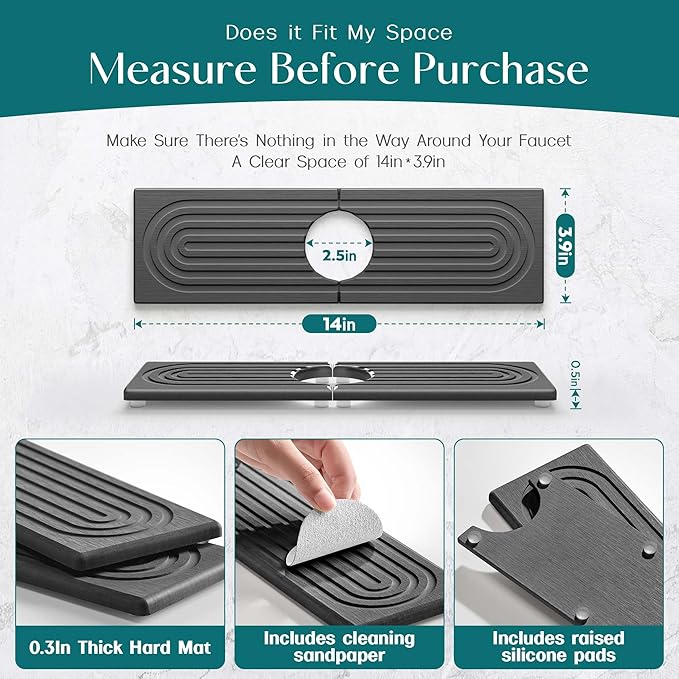 Diatomite Kitchen Faucet Mat
