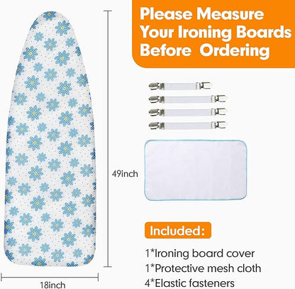 Ironing Board Cover and Pad, 18x49 Extra Wide Thick Iron Padding, Scorch &