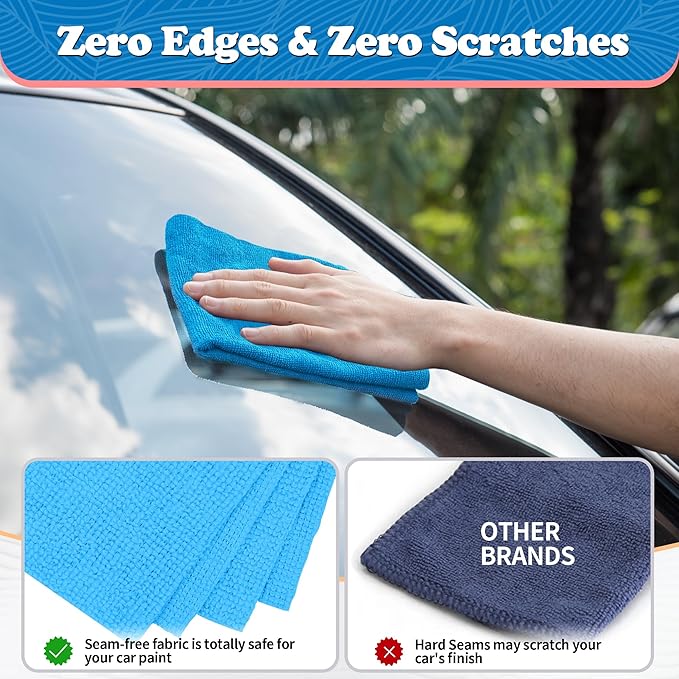 FIXSMITH Shop Towels, Microfiber Cleaning Cloth Bulk, 200 Pack Microfiber Towels