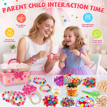 VERYHDSN Arts and Crafts Supplies for Kids-3000+ Pcs DIY Arts & Craft Kit for Boys Girls Ages 4 5 6 7 8 9 10 11 12, 25+Types Craft Materials Bulk, Larage Craft Box Set, Fun&Creative Gift