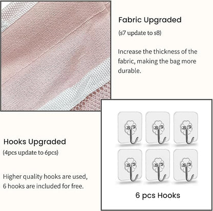 2pcs Light-Style Wall Hanging Storage Bag, Linen Fabric Door Hanging Organizer