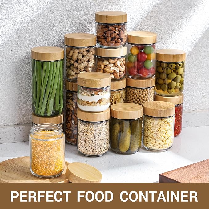 NETANY 6-pack 16oz Glass jars