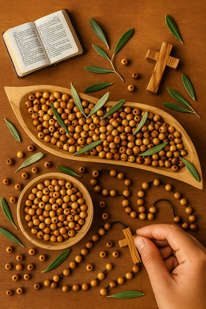 ZULUF 10mm Round Olive Wood Holy Land Brown Beads for Bracelets (60pcs) 10mm Beads for Jewelry Making Rosary Craft Supplies from Bethlehem Israel Palestine with Certificate BEAD009