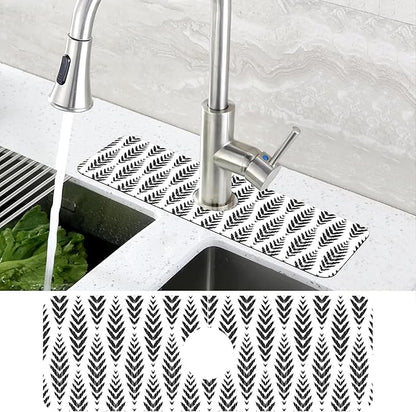 Bohemian Ethnic Herringbone Dish Drying Mat
