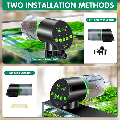 Automatic Fish Feeder with Type-C Cable Fish Feeder Automatic Dispenser for Vacation Small Tank/Betta/Turtle Upgraded Moisture-Proof Container (Rechargeable)