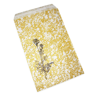 CuteBox Goldtone Jewelry of Quality Flat Paper Gift Bags 100pcs (4" x 6") for Retail, Merchandise, Packaging, Handmade Goods, Arts and Crafts, Outdoor Events, Holidays, Weddings