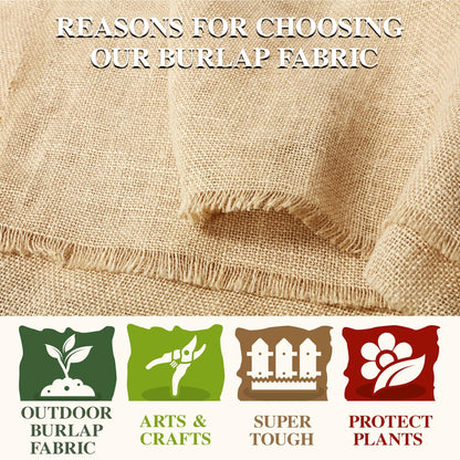 Hortifan Burlap Fabric Roll, 40" x 15 Feet Burlap Garden Fabric Natural Jute for Decorations, Crafts, Weddings, Table Runner, Landscaping, Plants & Tree Covering
