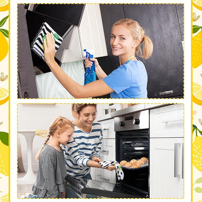 Bencailor 4 Pcs Lemon Kitchen Towels Lemonade Dish Towels Gnome Black and White