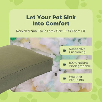 XX-Large - 54 x 36 x 6 - Blueberry Premium Organic Hemp Dog Bed - CertiPUR Fill - Removeable Cover
