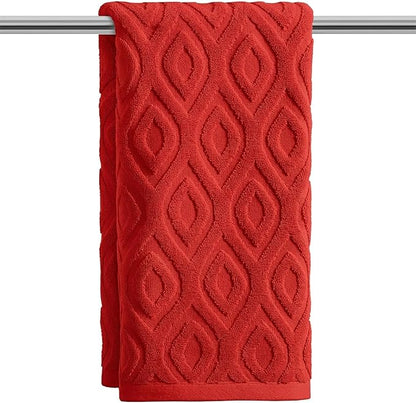 Artoid Mode 1 Pc Red 3D Diamond Grid Jacquard Hand Towels